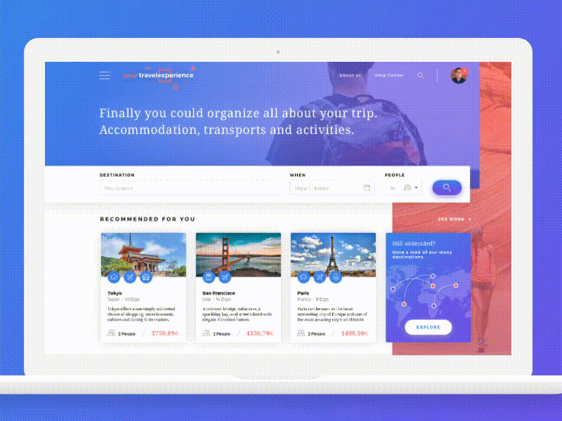 Your Travel Experience - Interactions animation art direction daily ui holiday interaction transit tracker travel finder trip ui design ux design visual design