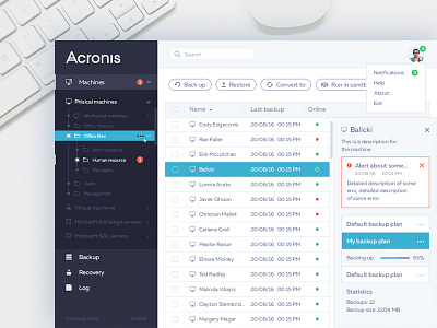 Acronis concept interface ui ux