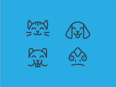 Pets icons cat chameleon dog art hamster icons icons set pets petshop veterinarian