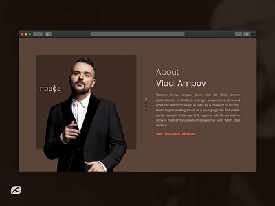 Landing Page "Grafa" dailyui invisiostudio landing page musician onepage ui