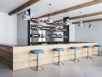 3D Interior Rendering of latest bar design