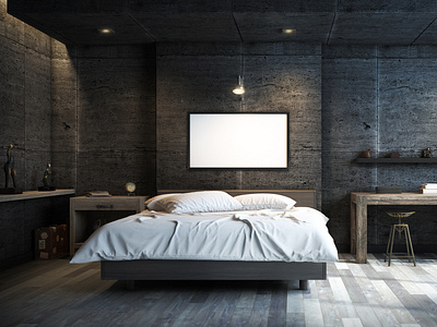 3D Luxury Interior Wooden Style Bedroom - 3D Interior Rendering