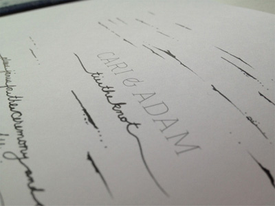Invite Concept birch hand drawn type pen and ink typography