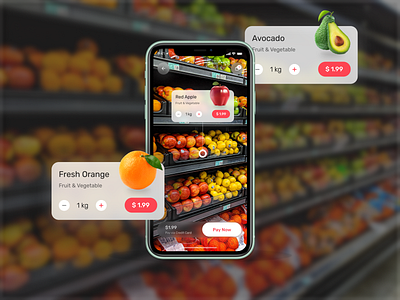 Grocery e-commerce AR based mobile app app ar augmented reality concept ecommerce inspiration technology ui ux virtual reality vr