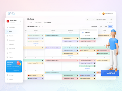 Task List Calendar View Designed By Shaikhsoeb