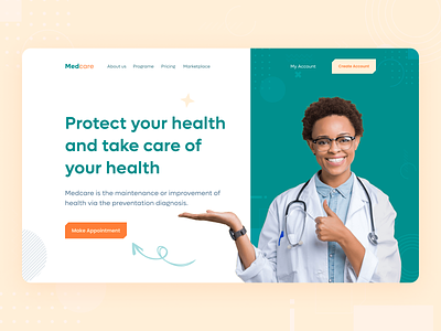Medcare Landing Page design figma ui website