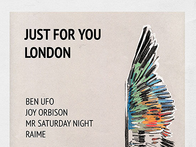 Just For You London - Flyer Design drawing flyer illustration