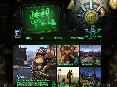 Fallout 4 Promotional Site for IGN gaming microsite webdesign