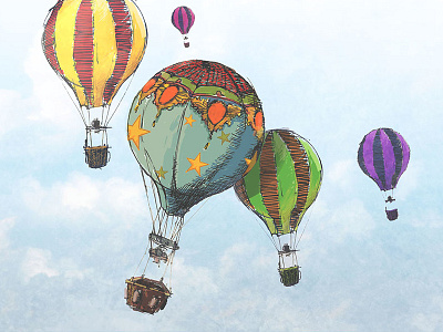 Hot Air Balloons illustration tattoo