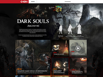 Dark Souls Microsite IGN gaming microsite webdesign