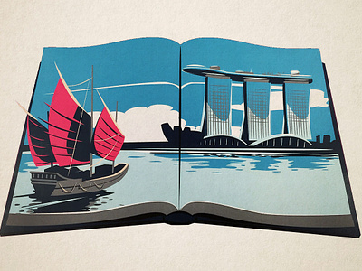 American Express - Singapore icon illustration landscape travel travel app