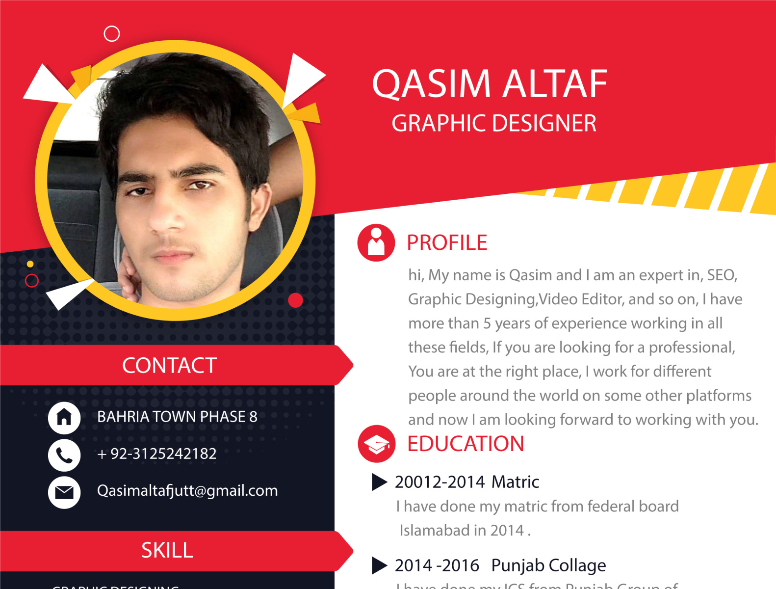 Best Resume cv | Attractive resume design | Resume by Qasim on Dribbble