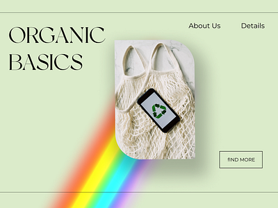 Organic basics landing page eco friendly ad branding design illustration logo typography ui ux