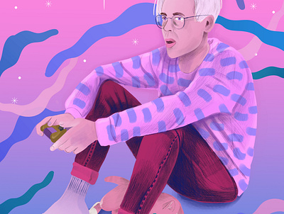 Gamer boy digitalart drawing finland finnish girly illustration ipadpro pink playstation portrait poster print procreate