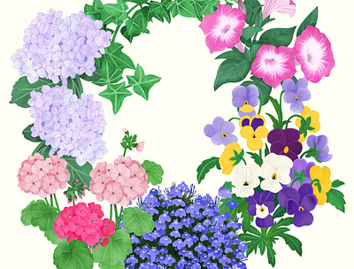Bouquet bouquet color digitalart finland finnish flower garden girly illustration magazine natuer plant print spring summer