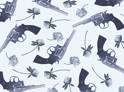 Guns book book art books illustration collage digitalart finland finnish flower gun illustration pattern print wacom