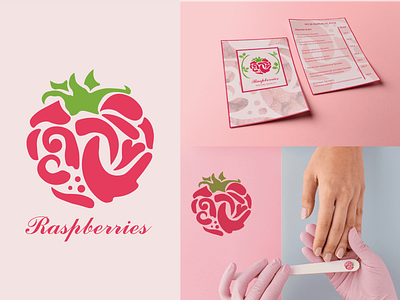 Raspberries. Master of nail service art brand branding design flat design graphic design icon illustration logo logos logotype nail service vector