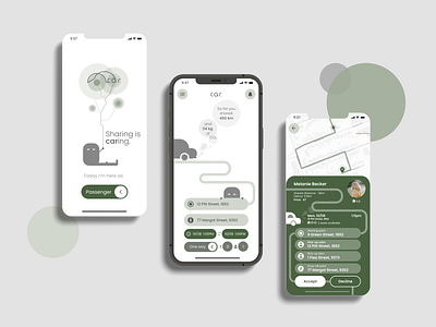 Carpool App app appdesign car carpool design figma graphic design ui ux uxui