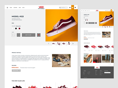 VANS web design