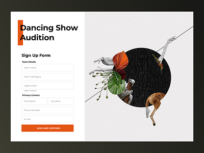 Dancing Show - Sign Up Form dailyui design figma graphic design illustration ui ux uxui web