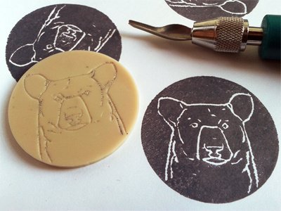 hand-made bear stamp