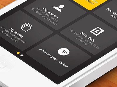 Dashboard app banking controls flat menu mobile nav ui