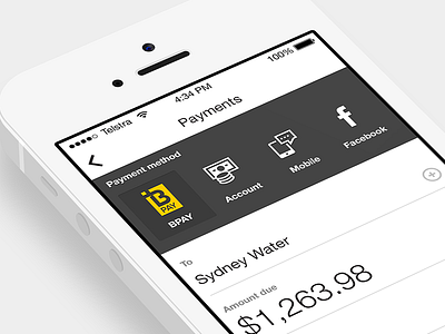 Payment Method banking billing ios mobile payments ui