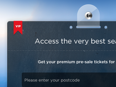 VIP Access login modal premium ribbon tag vip