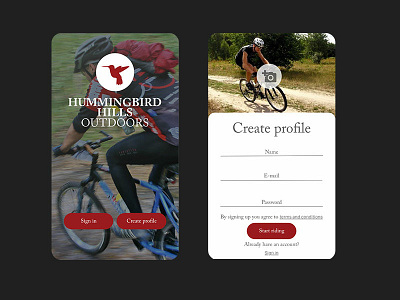Mountain Bike Riding App - app bike mountain riding ui ui ux design ux