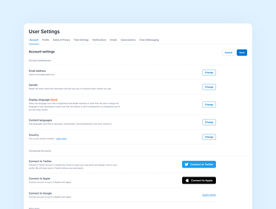 Day 007 :: Settings dailyui design reddit setting ui ux website