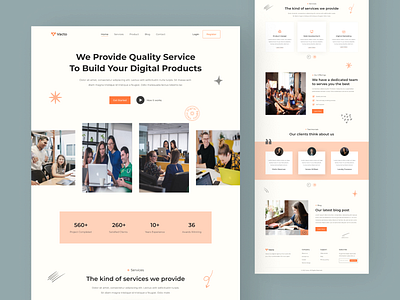 Vacto - Digital Agency Landing Page agency branding clean company creative design digital agency exploration homepage interface landing page marketing minimalist portfolio product design uidesign uiux web web design website