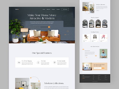 Telona - Furniture Landing Page classic ecommerce exploration figma furniture home interior landing page modern online shop store ui ux web web design website