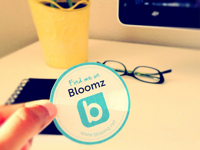 Bloomz Sticker 2inch badge birds nest blue circle round sticker