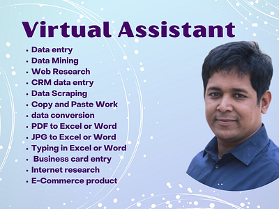 I will be your virtual assistant for data entry and web research