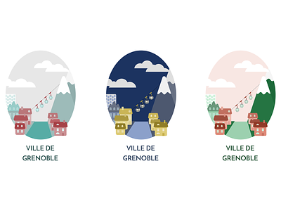 Grenoble Postcard design graphic design illustration vector