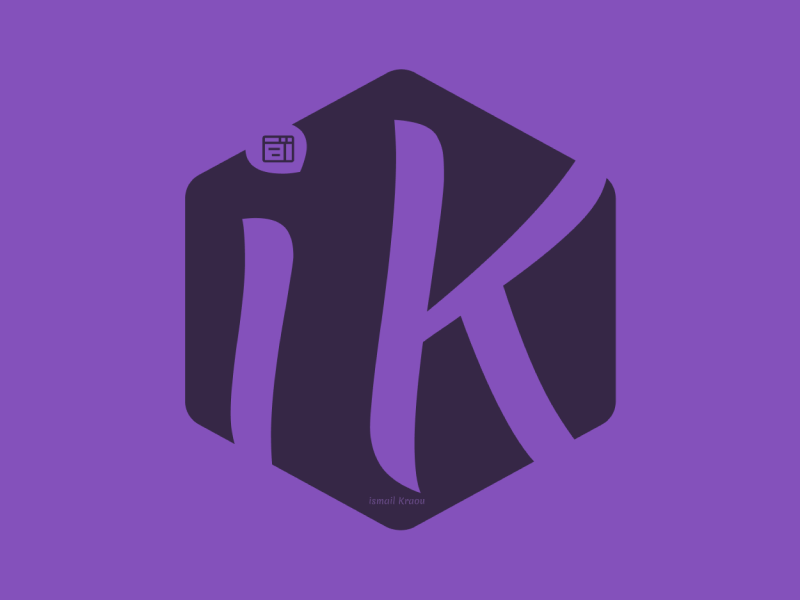 new logo and brand simple logo 2019 logotype ismail kraou ik brand logo