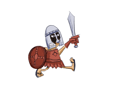 Leather Armour Warrior cartoon character illustration