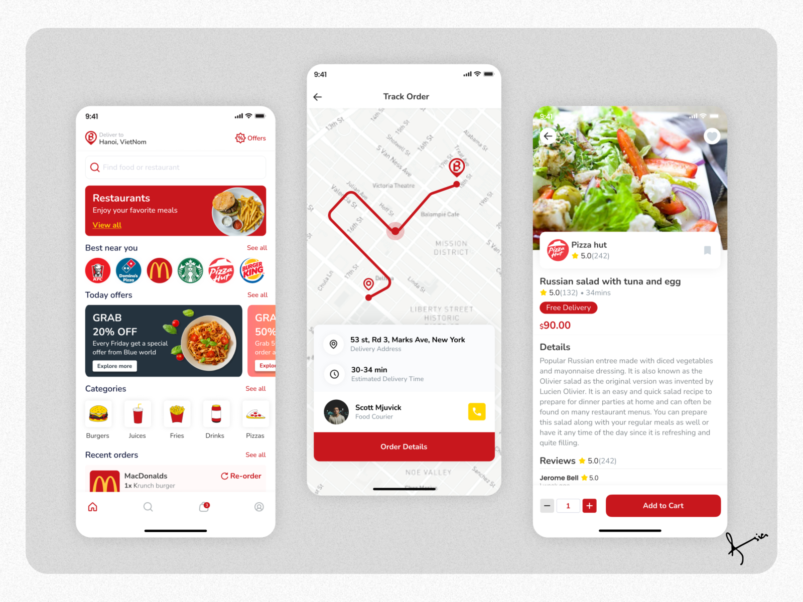 Dribbble Food Delivery App Mobile App UIUX Design png By Asia Khanum