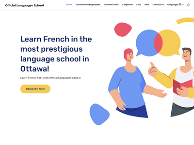 Website and Illustration for Language School