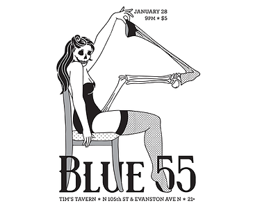 Blue 55 "Dead Sexy" Gig Poster