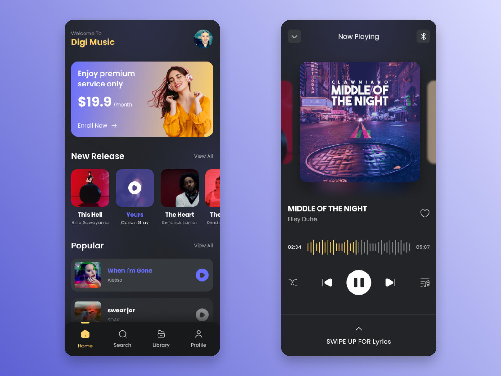 Digi Music | Mobile Music Player by Danial Firoozi on Dribbble