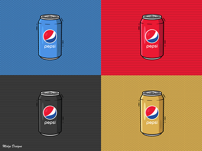 4 in 1 Pepsi Can art design flat art graphic design illustrated illustration