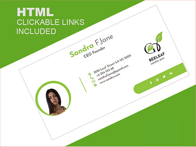 HTML CLICKABLE EMAIL SIGNATURE design email design email signature html email