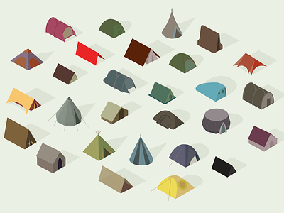 Isometric Tents Poster (FREE)