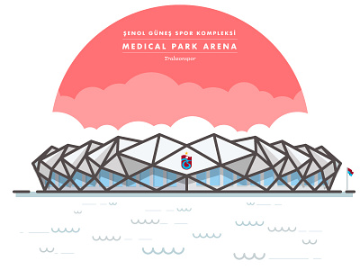 Trabzonspor — Şenol Güneş Spor Kompleksi Medical Park Arena arena football iconic illustration stadium trabzonspor