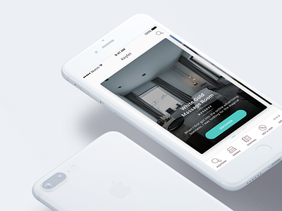 Discover Page Highlights — Hotel iOS App clean flat fresh design hotel mobile app mockup page slider slider tabbar