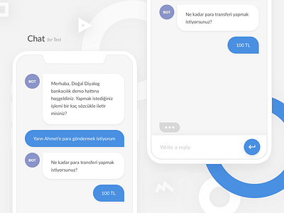 Chat bot bubble chat flat iphone x mockup speech write comment