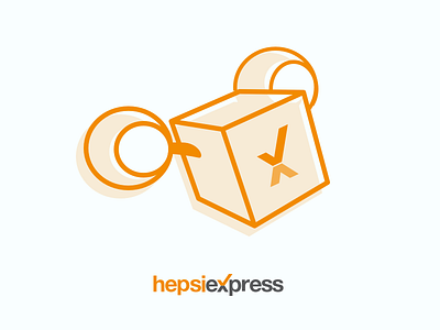 Hepsiexpress Flying Box Illustration