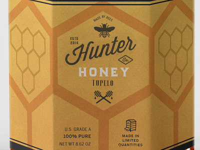 Hunter Honey logo and packaging concept