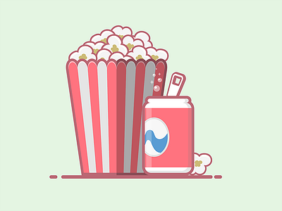 Popcorn & Coke coke flat icon popcorn